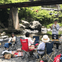 やどり温泉いやしの湯近くの河原でBBQ